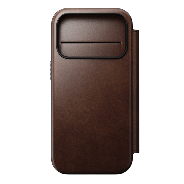 Nomad Modern Horween Leather Folio - iPhone 17 Pro - Rustic Brown