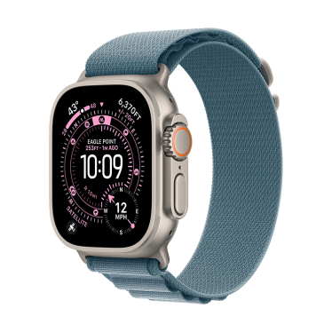 Apple Watch Ultra 3 - 49mm - Natural Titanium - Light Blue Alpine Loop - Small