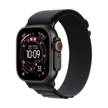 Apple Watch Ultra 3 - 49mm - Black Titanium - Black Alpine Loop - Small
