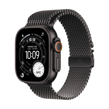 Apple Watch Ultra 3 - 49mm - Black Titanium - Black Titanium Milanese Loop - Medium