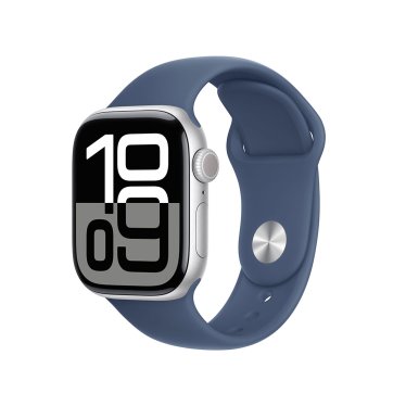 Apple Watch S10 Cellular - 42mm - Silver Aluminium - Denim Sport Band - M/L (150-200mm)