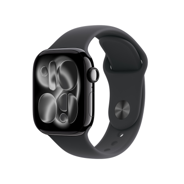 [Open Box] Apple Watch S11 Cellular - 42mm - Jet Black Aluminium - Black Sport Band - S/M