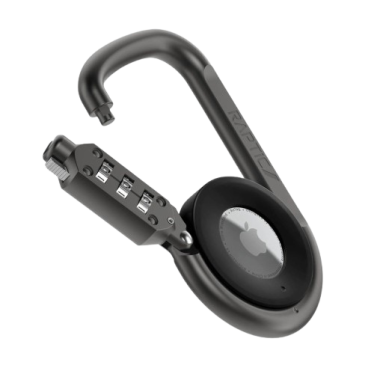 Raptic Link + Lock AirTag Caribiner - Black Metal