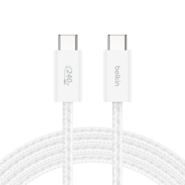 Belkin USB-C to USB-C Braided Cable (240W) - 1m - White