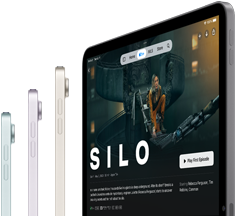 iPad Air waarop content wordt gestreamd via een razendsnelle draadloze verbinding