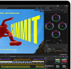 MacBook Air met op het scherm een video die wordt bewerkt om de prestaties van de M5‑chip te laten zien